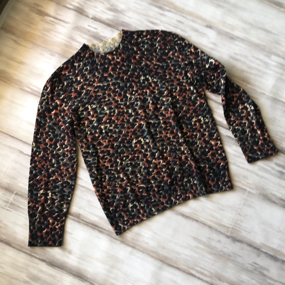 A.P.C. Rue Madame Paris Mock Turtleneck Woman’s Sweater size Medium / Print